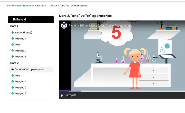 ÖzünÖyrənin “Python-da ilk addımlar” kursundan bir hissə